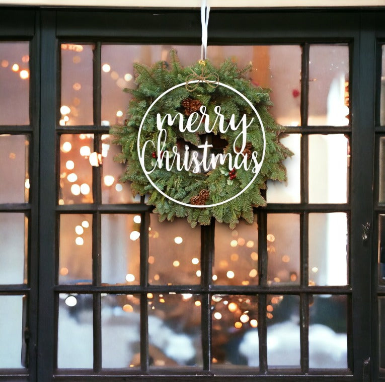 π Introducing Our Festive "Merry Christmas" Metal Greetings Wreath Insert! π
