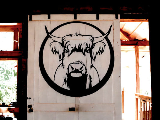 Udderly Adorable Highland Cow Metal Sign