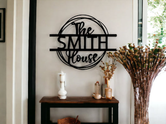Wrap Around "The Smith House" Personalized Front Door Welcome Sign