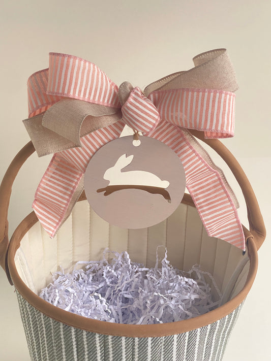 Sweet Metal Easter Basket & Bag Tags - Set of 3 Designs: Rabbit, Chick, Heart