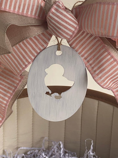 Sweet Metal Easter Basket & Bag Tags - Set of 3 Designs: Rabbit, Chick, Heart