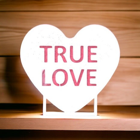 True Love Metal Heart Stand - A Perfect Shelf Sitter for Valentine's Day