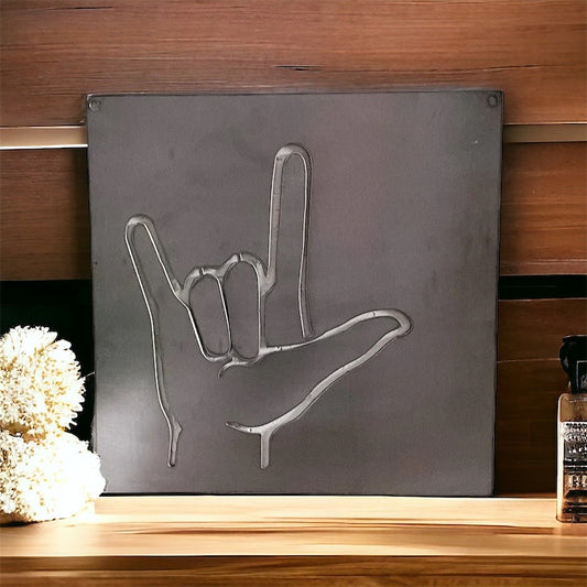 "I Love You" Sign Language Hand Sign - Meaningful Metal Wall Decor