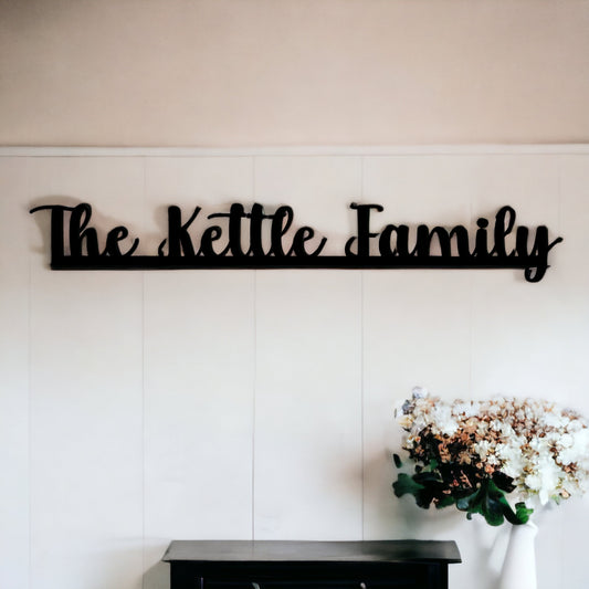 Customizable Elegance: Personalized Metal Sign - Celebrate Your Family Name
